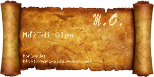 Mádi Olga névjegykártya
